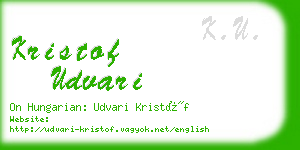 kristof udvari business card